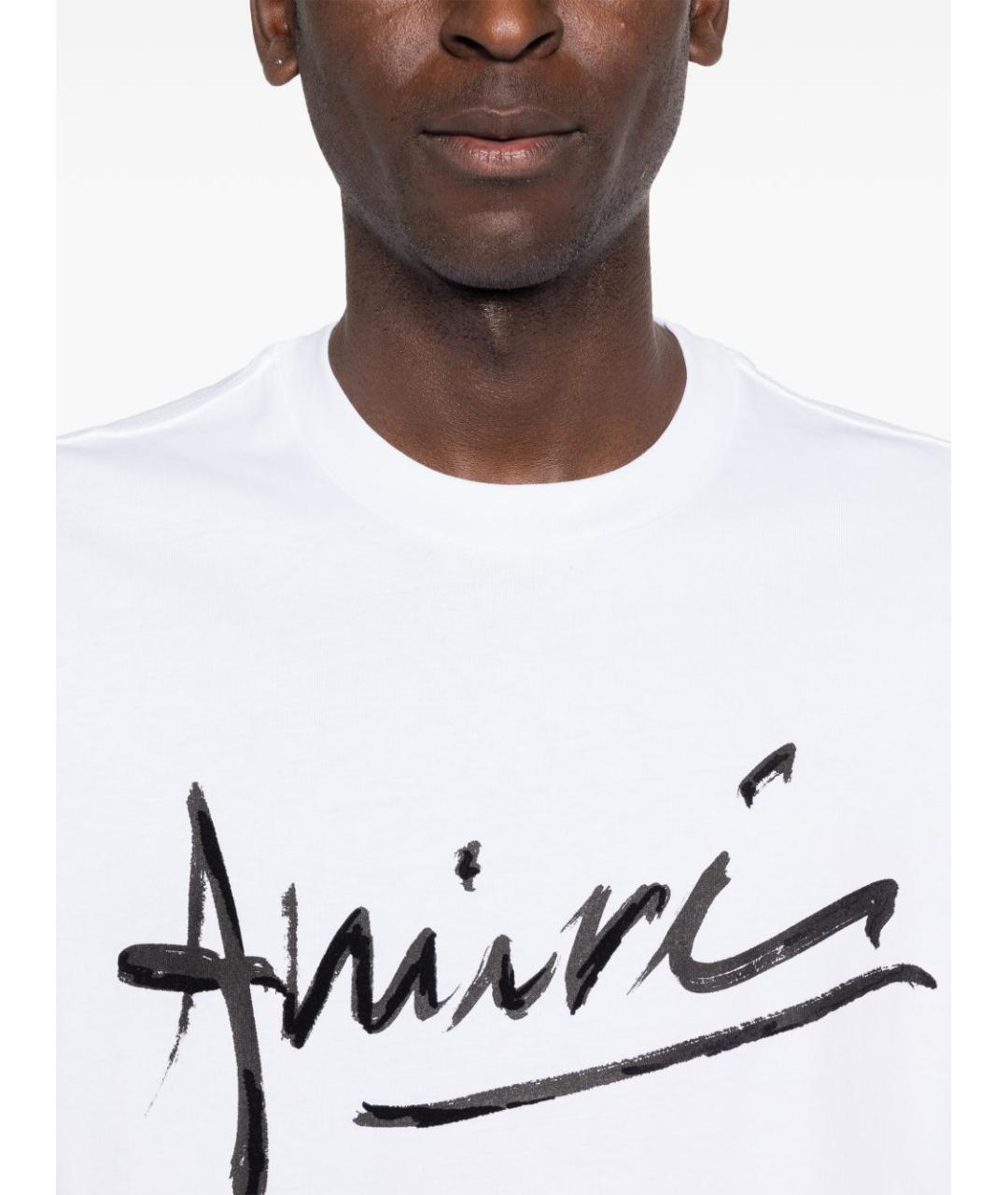 AMIRI Белая хлопковая футболка, фото 5