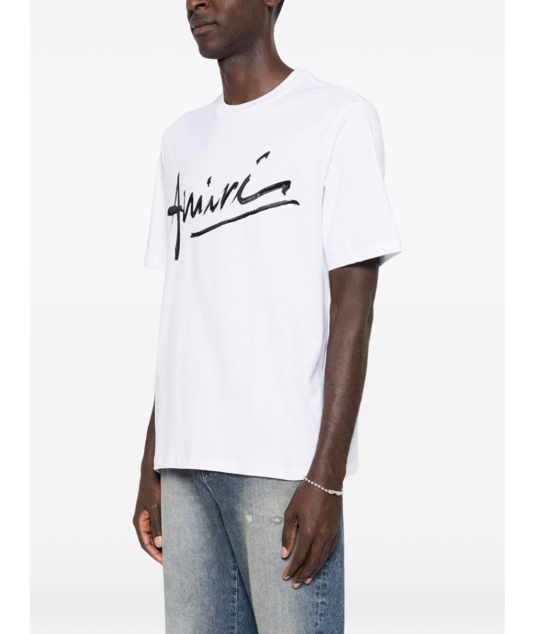 AMIRI Белая хлопковая футболка, фото 2