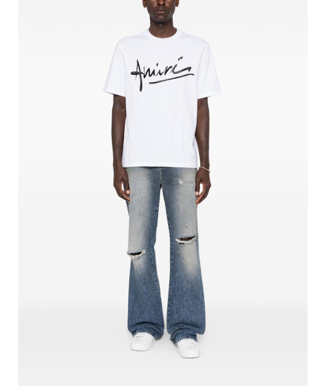 AMIRI Белая хлопковая футболка, фото 3