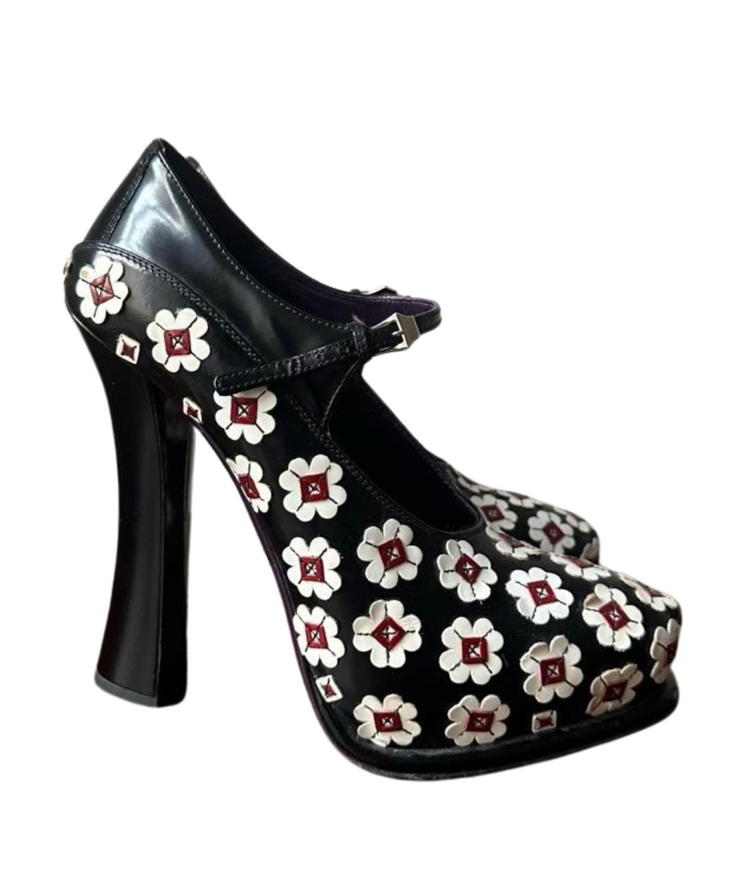 PRADA Черные кожаные туфли, фото 1