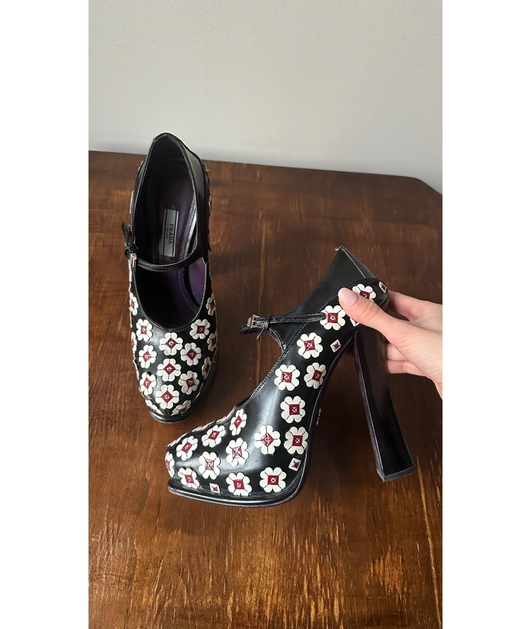 PRADA Черные кожаные туфли, фото 3