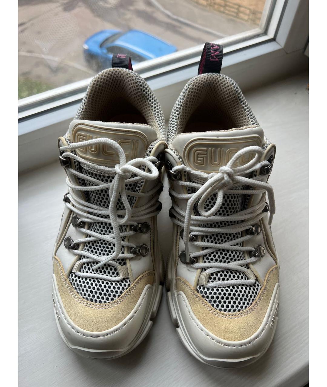 GUCCI Белые текстильные кроссовки, фото 2