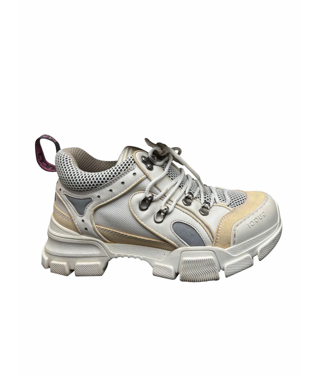 GUCCI Белые текстильные кроссовки, фото 1