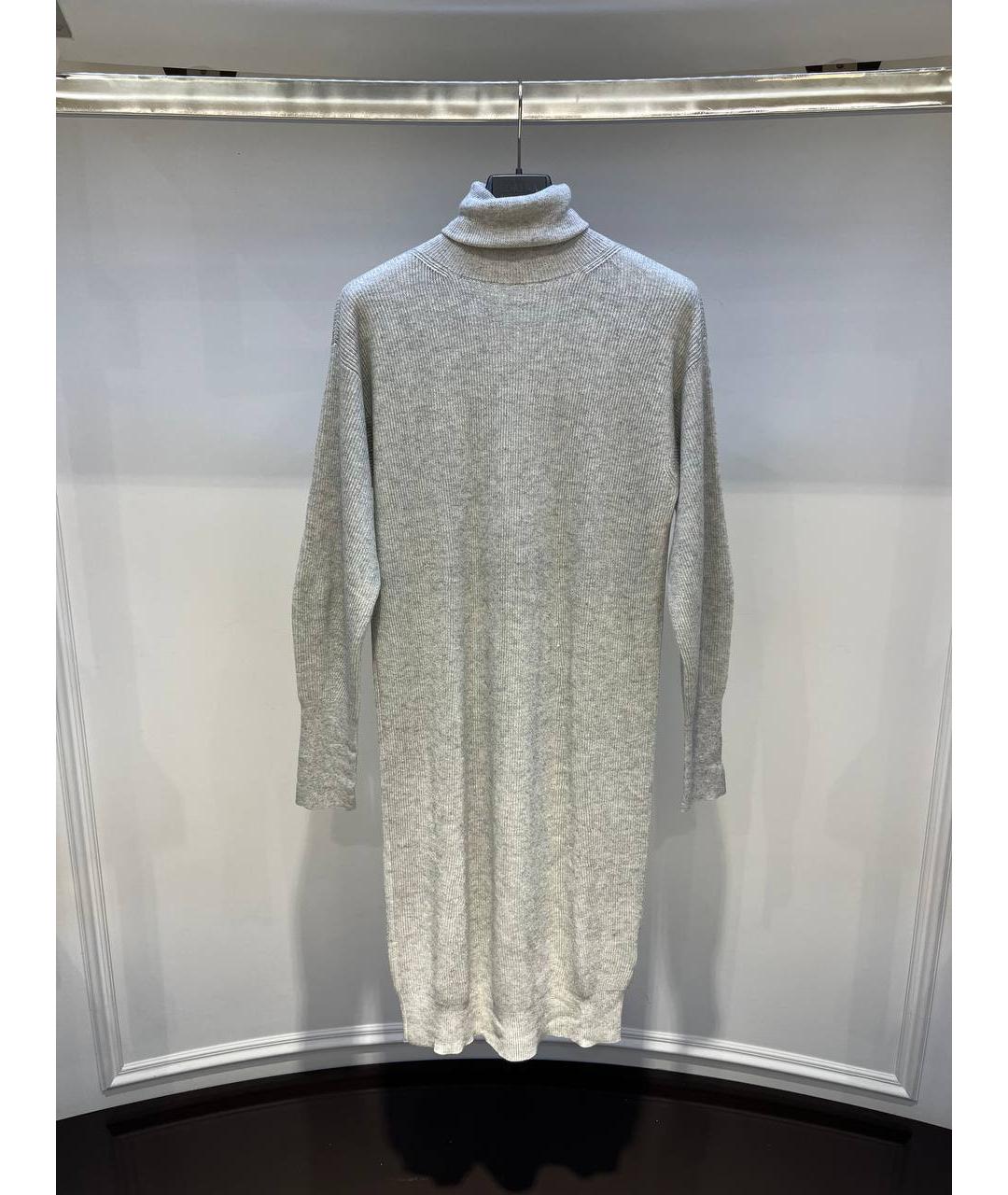 LORENA ANTONIAZZI Серое шерстяное повседневное платье, фото 3