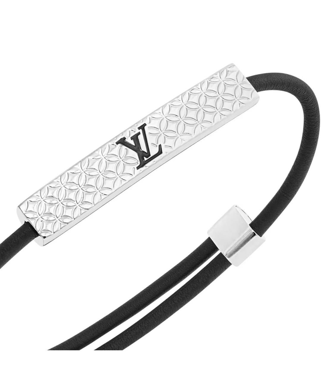 LOUIS VUITTON Черный кожаный браслет, фото 3