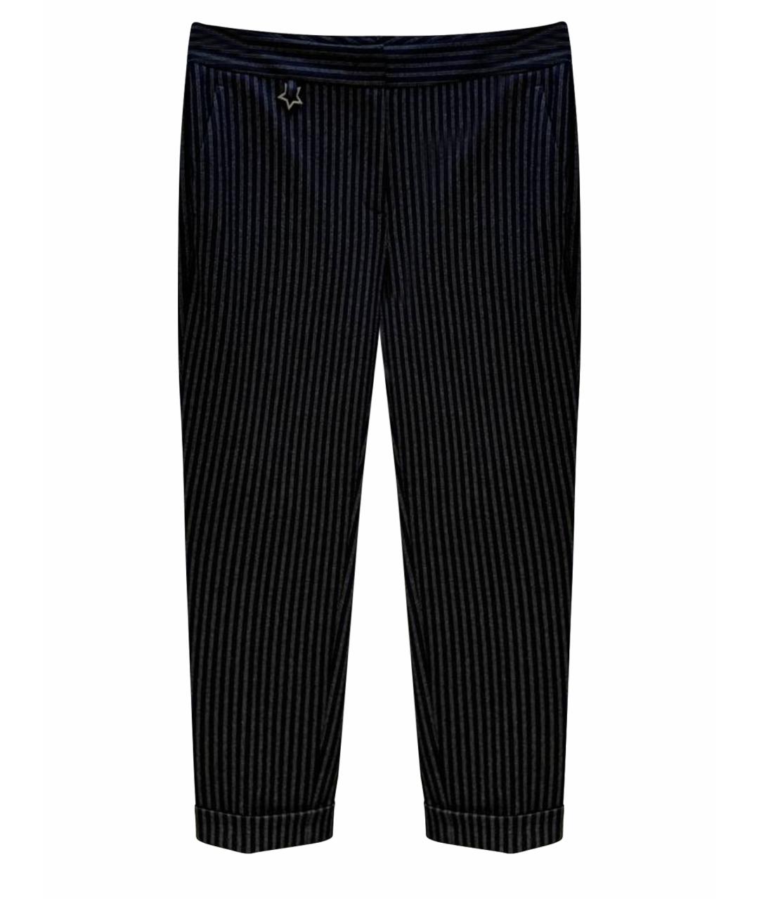 LORENA ANTONIAZZI Темно-синие шерстяные прямые брюки, фото 1