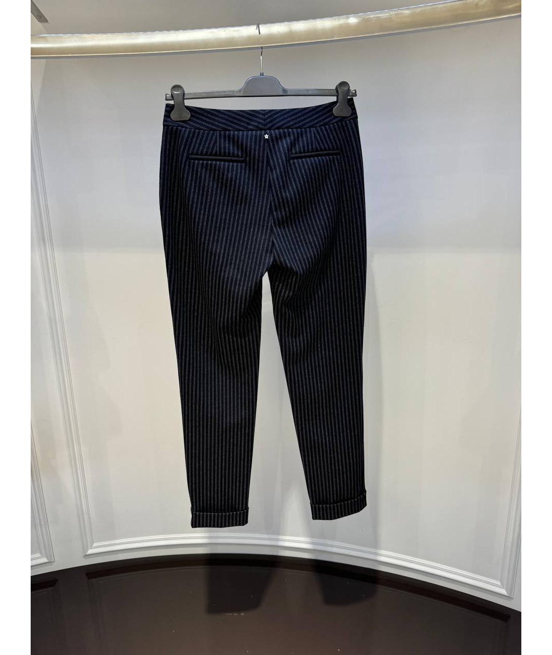 LORENA ANTONIAZZI Темно-синие шерстяные прямые брюки, фото 2