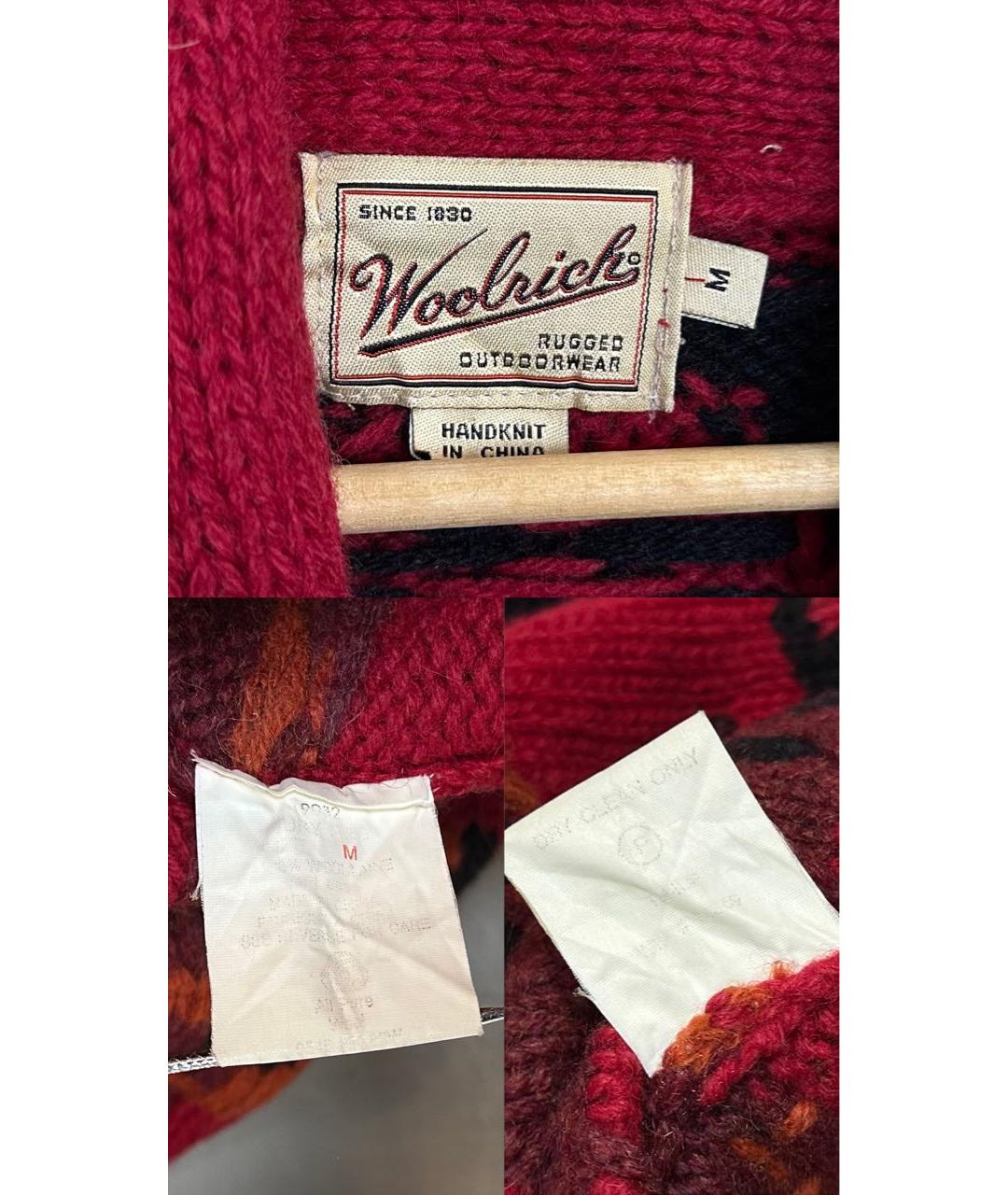 WOOLRICH Бордовый шерстяной кардиган, фото 8