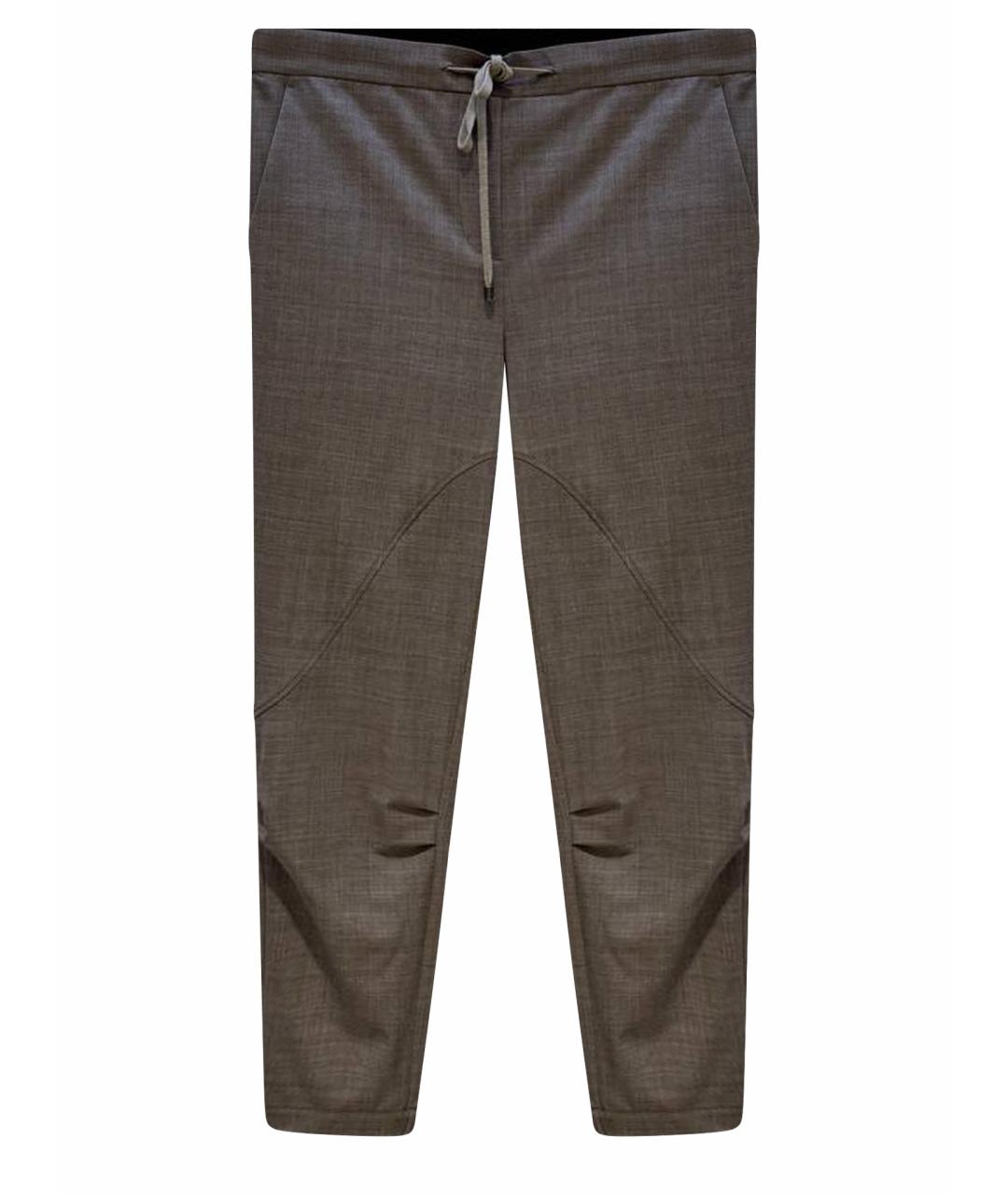 LORENA ANTONIAZZI Коричневые шерстяные прямые брюки, фото 1