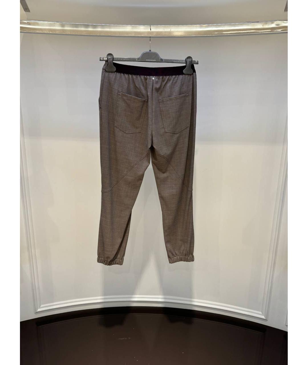 LORENA ANTONIAZZI Коричневые шерстяные прямые брюки, фото 2