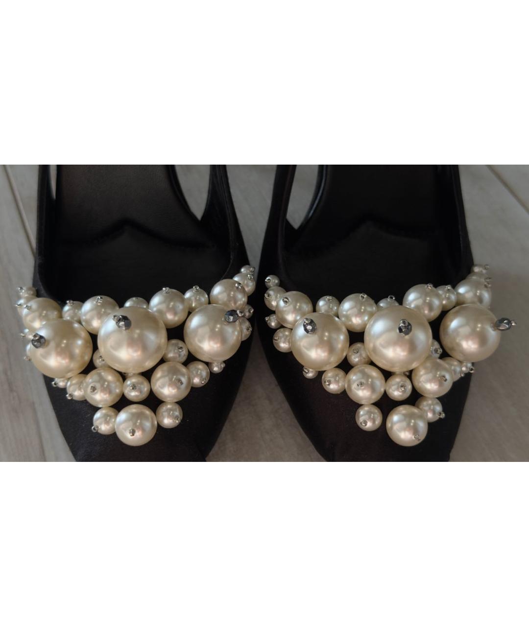 MIU MIU Черные текстильные босоножки, фото 7