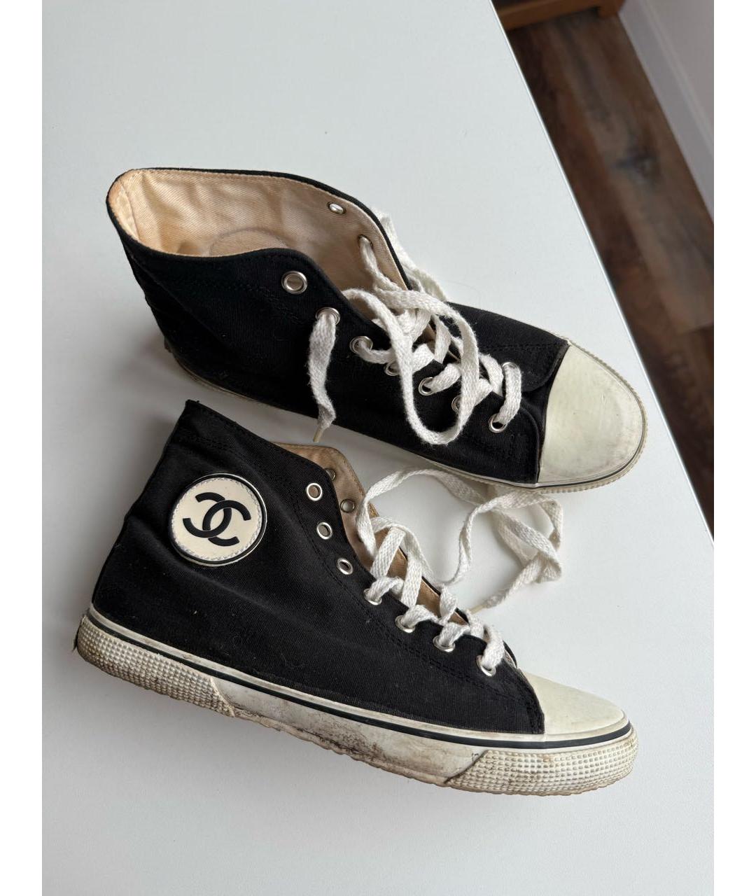 CHANEL Черные текстильные кеды, фото 8