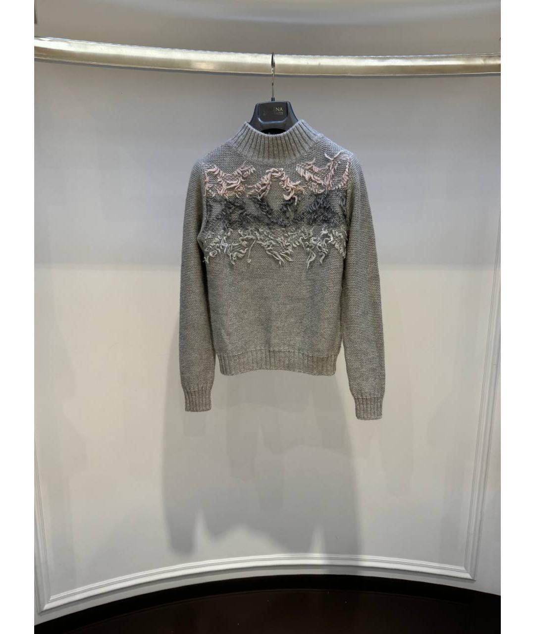 LORENA ANTONIAZZI Серый шерстяной джемпер / свитер, фото 3