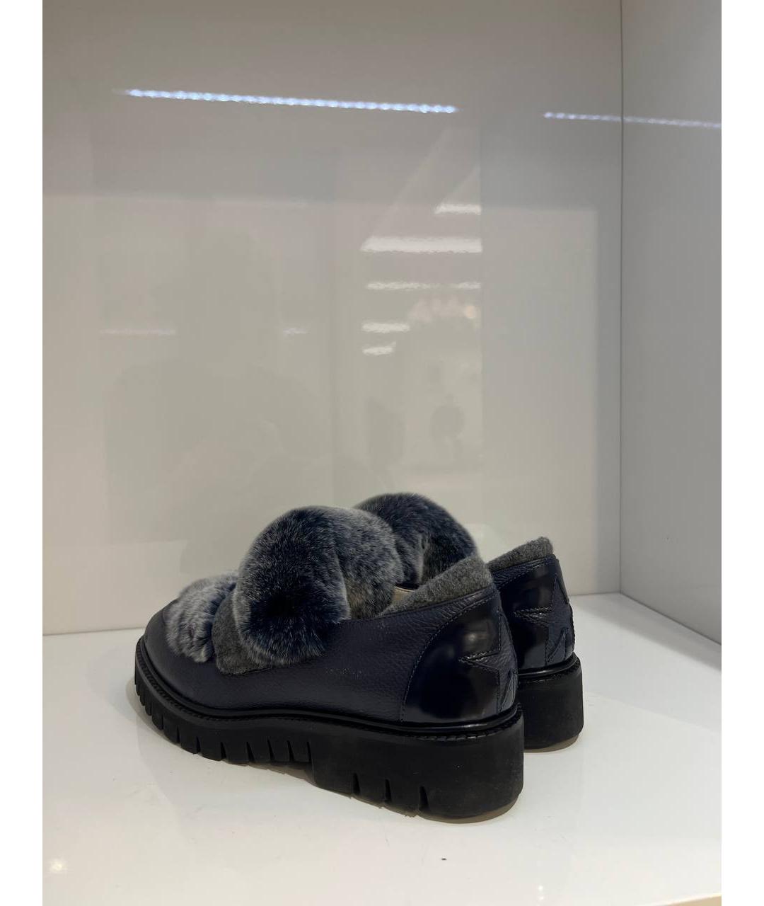 LORENA ANTONIAZZI Синие кожаные лоферы, фото 4