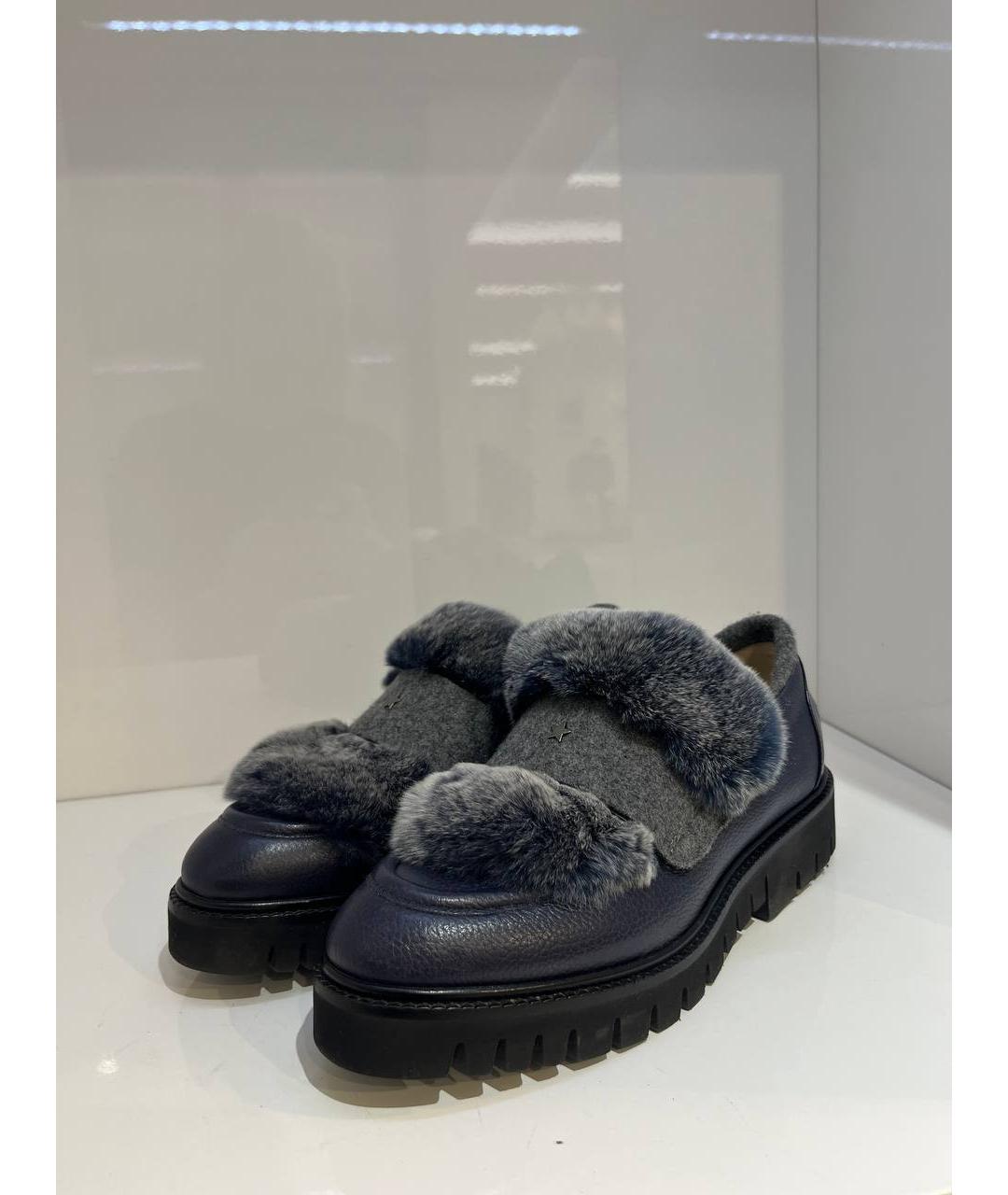 LORENA ANTONIAZZI Синие кожаные лоферы, фото 2