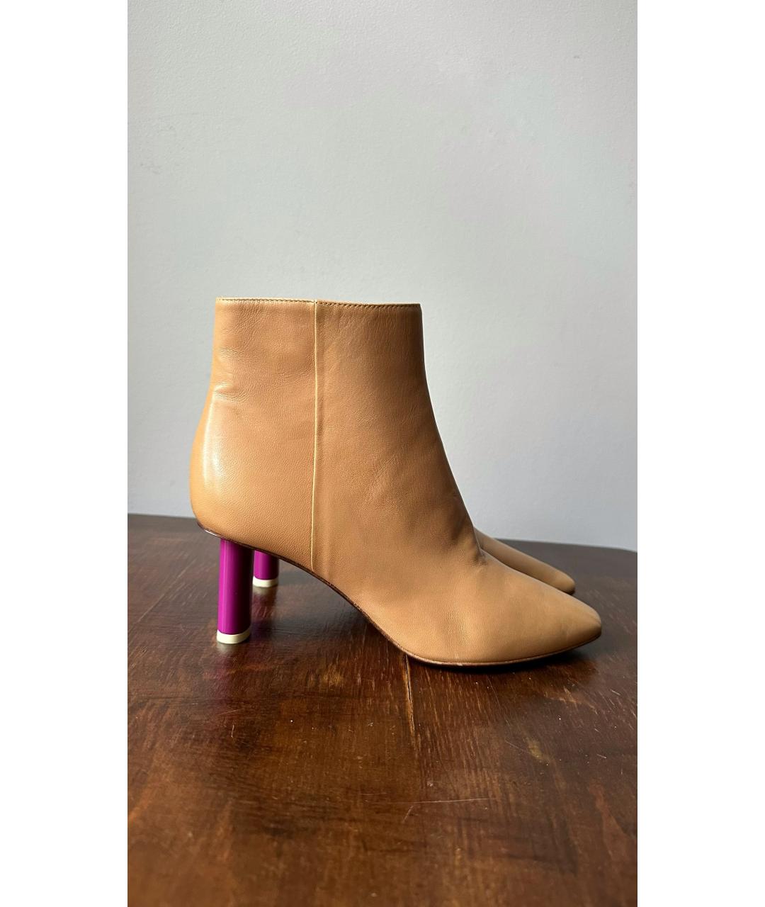 VETEMENTS Бежевые кожаные полусапоги, фото 6