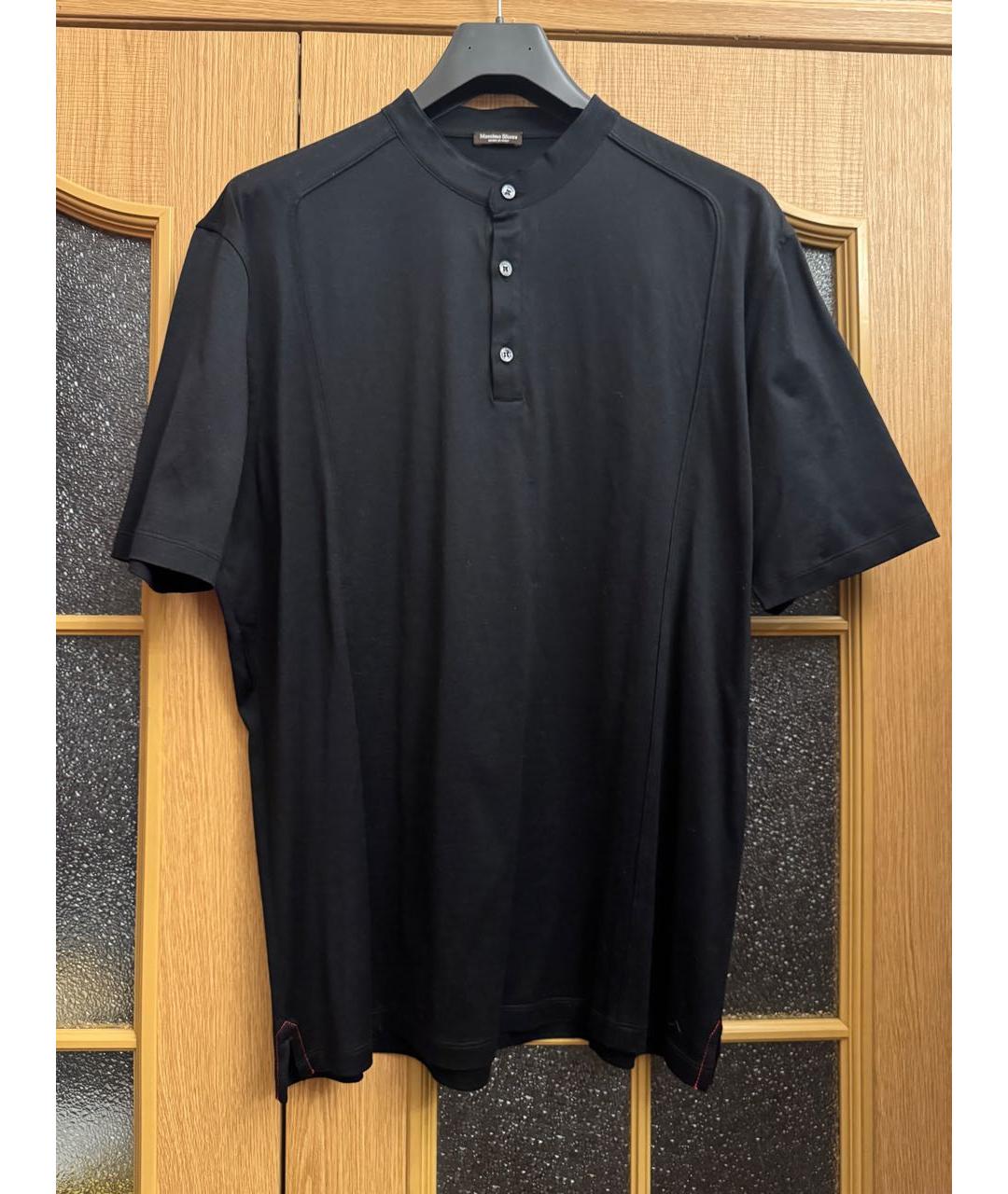 MASSIMO SFORZA Черное хлопковое поло с коротким рукавом, фото 4