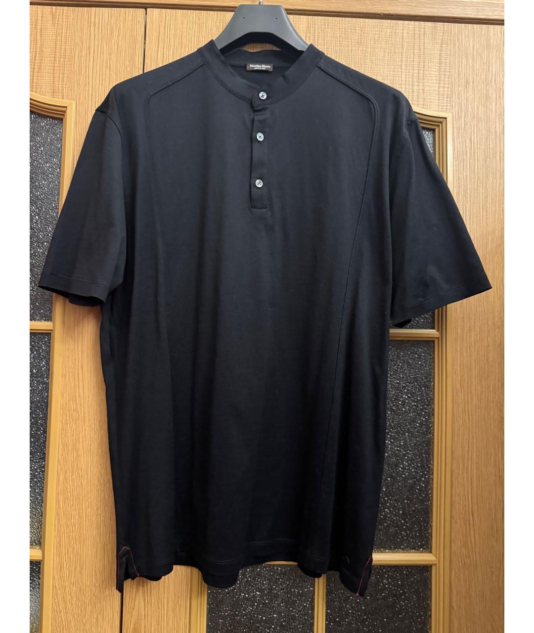 MASSIMO SFORZA Черное хлопковое поло с коротким рукавом, фото 5