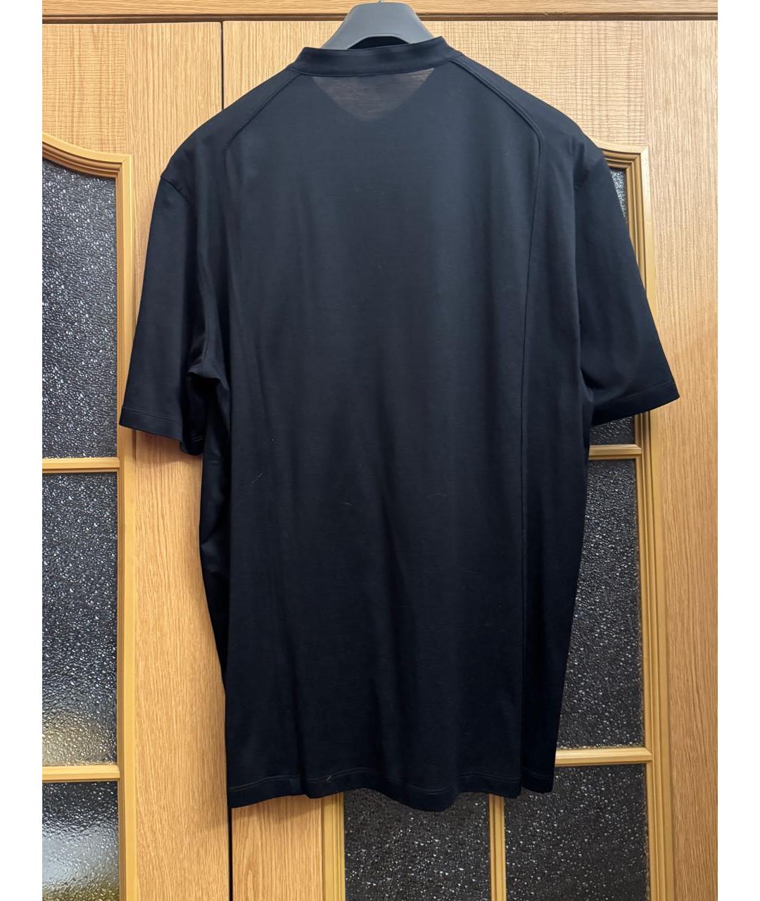 MASSIMO SFORZA Черное хлопковое поло с коротким рукавом, фото 2