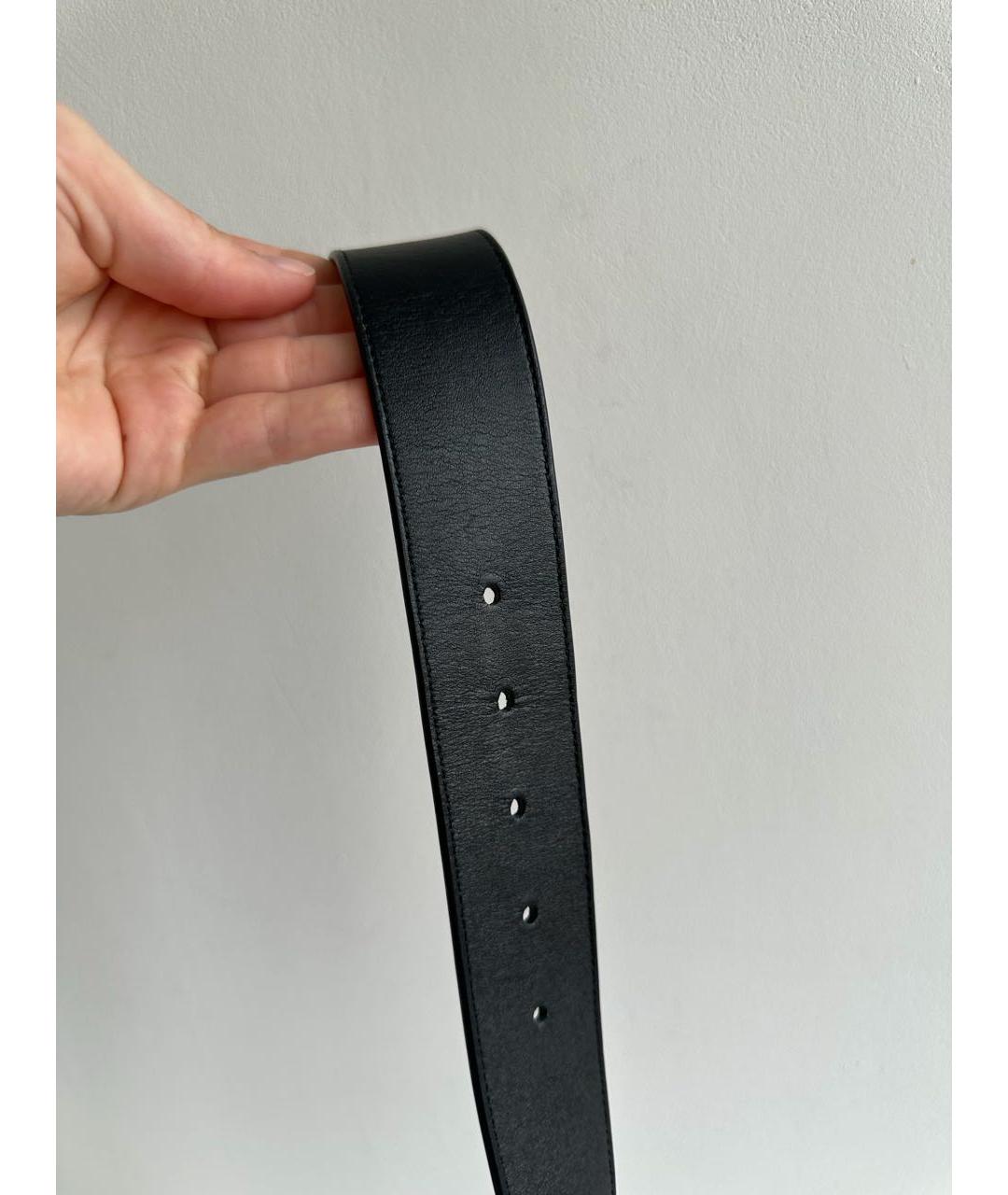 GUCCI Черный кожаный ремень, фото 5