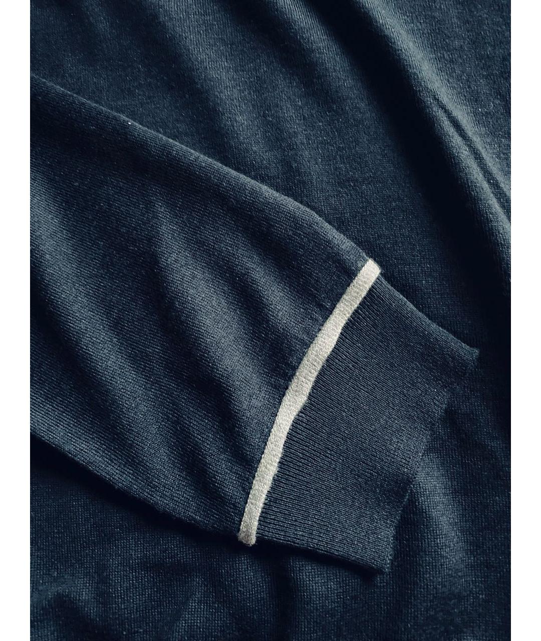 LOEWE Темно-синяя шерстяная водолазка, фото 4