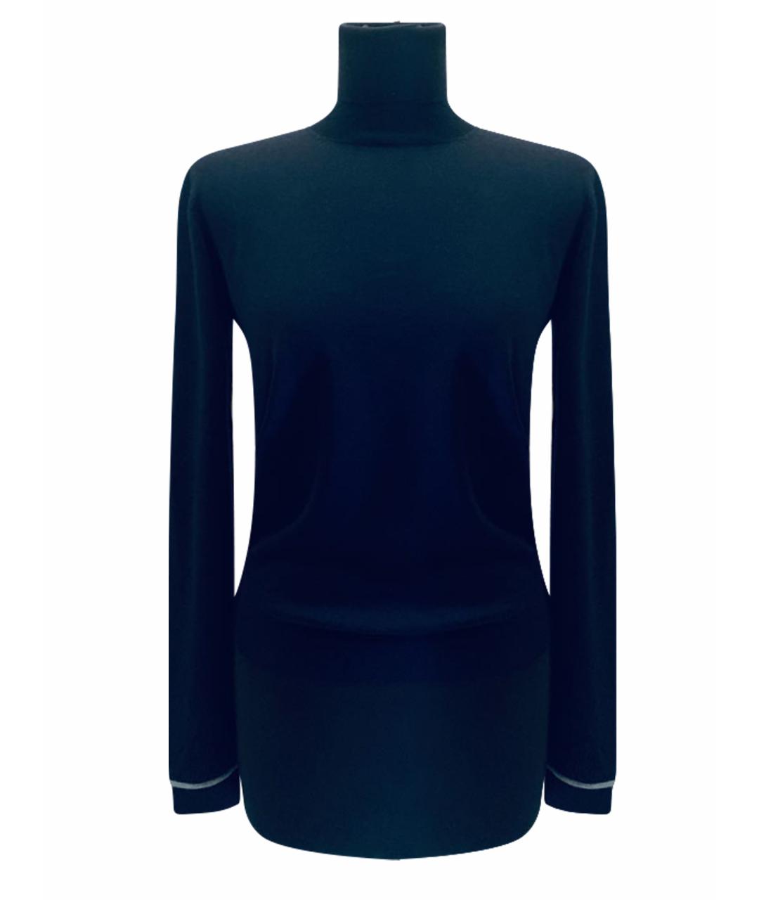 LOEWE Темно-синяя шерстяная водолазка, фото 1