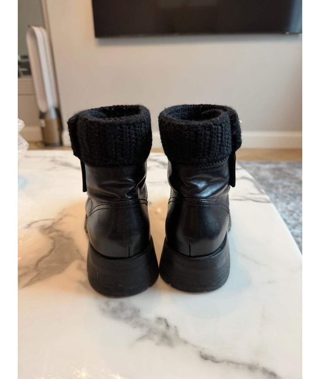 CHANEL Черные кожаные ботинки, фото 3