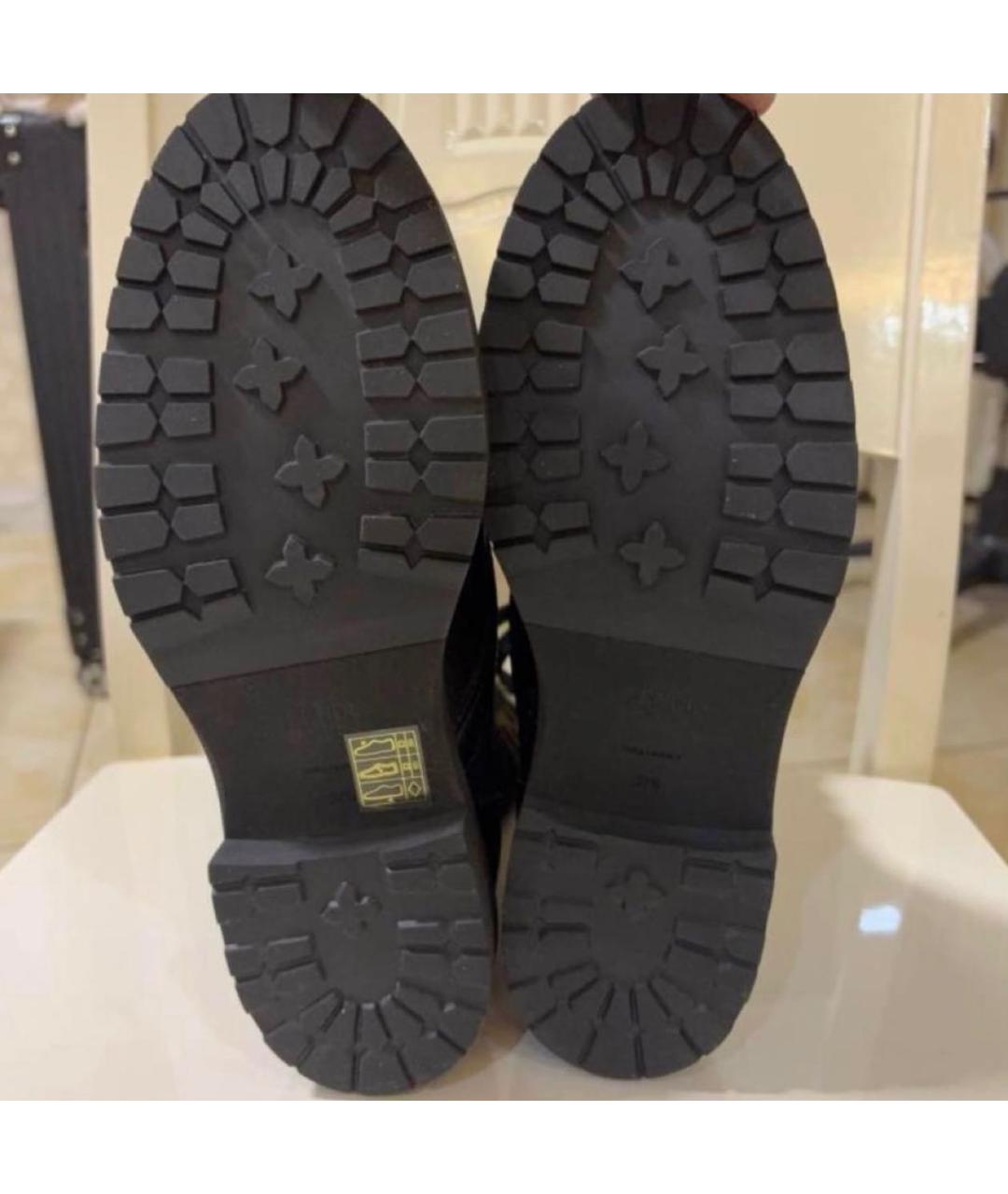 FENDI Черные кожаные ботинки, фото 3