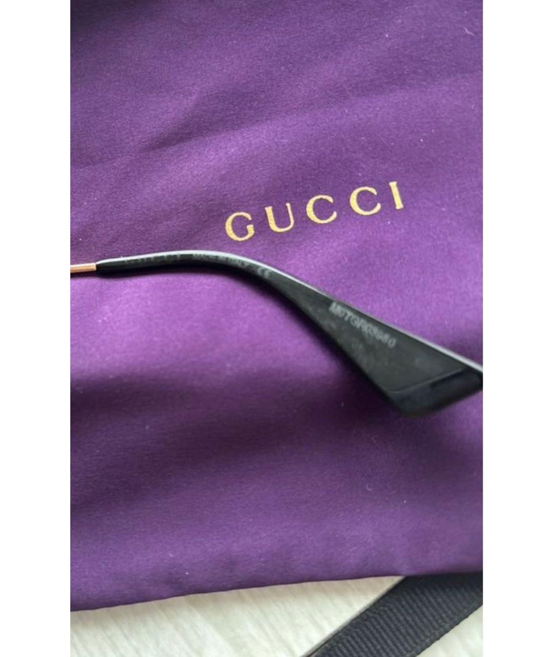 GUCCI Коричневые металлические солнцезащитные очки, фото 3