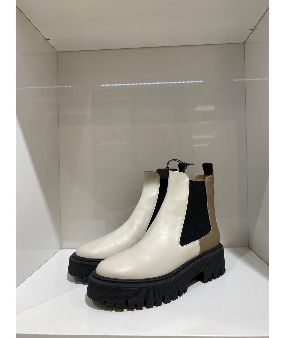LORENA ANTONIAZZI Белые кожаные ботинки, фото 3
