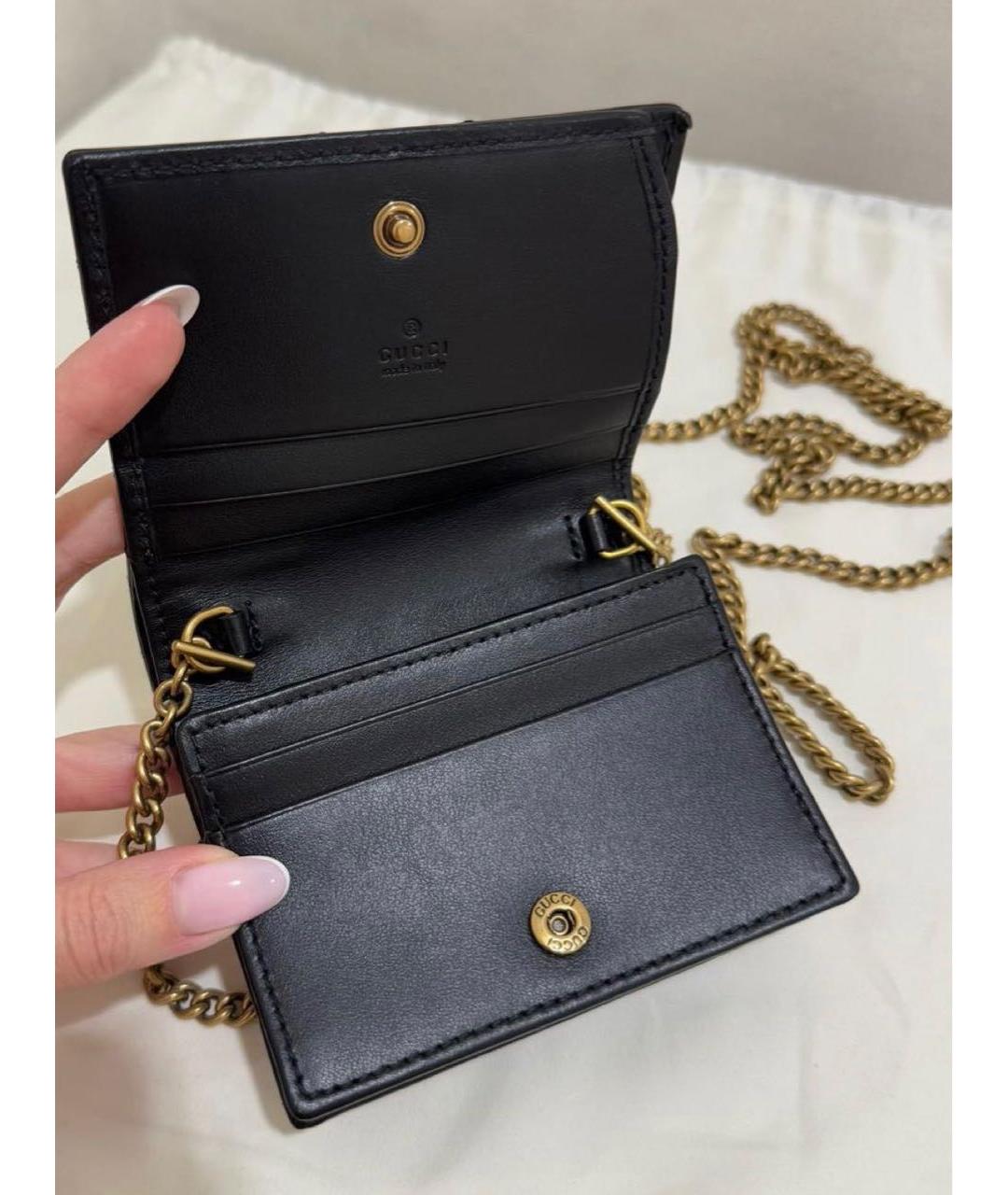 GUCCI Черная кожаная сумка через плечо, фото 5