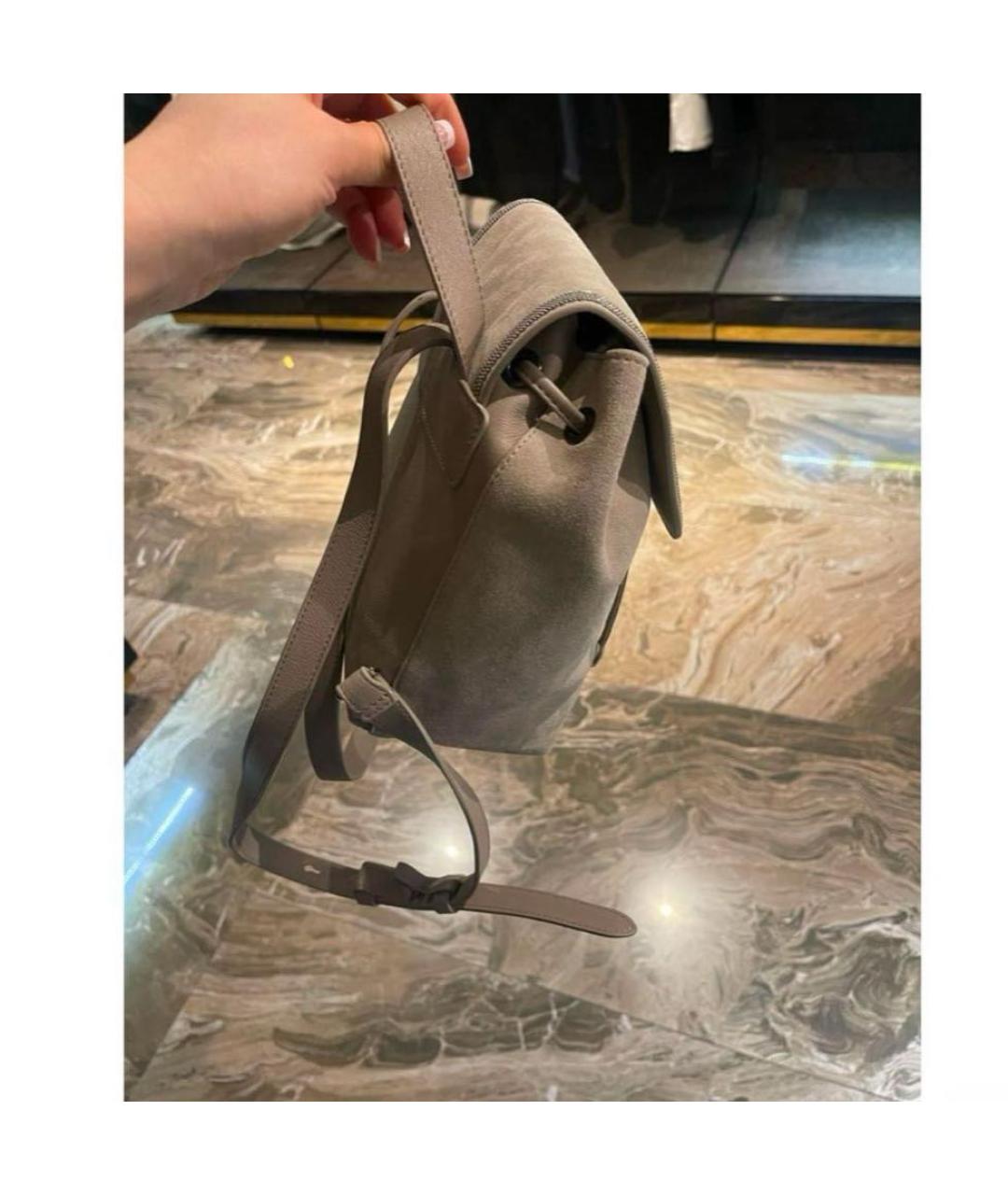 BRUNELLO CUCINELLI Серый замшевый рюкзак, фото 4