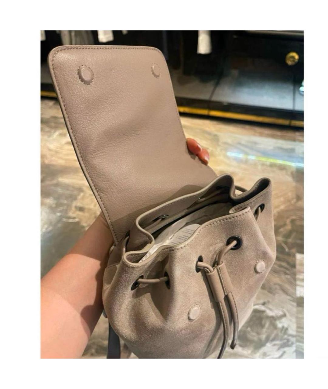 BRUNELLO CUCINELLI Серый замшевый рюкзак, фото 5