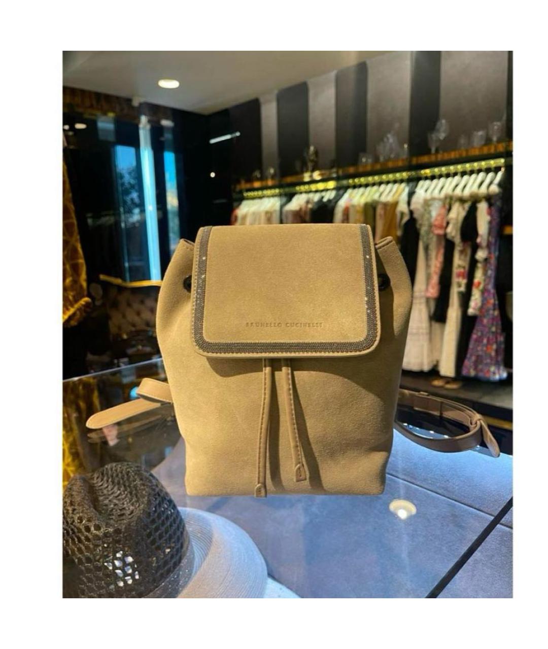 BRUNELLO CUCINELLI Серый замшевый рюкзак, фото 6