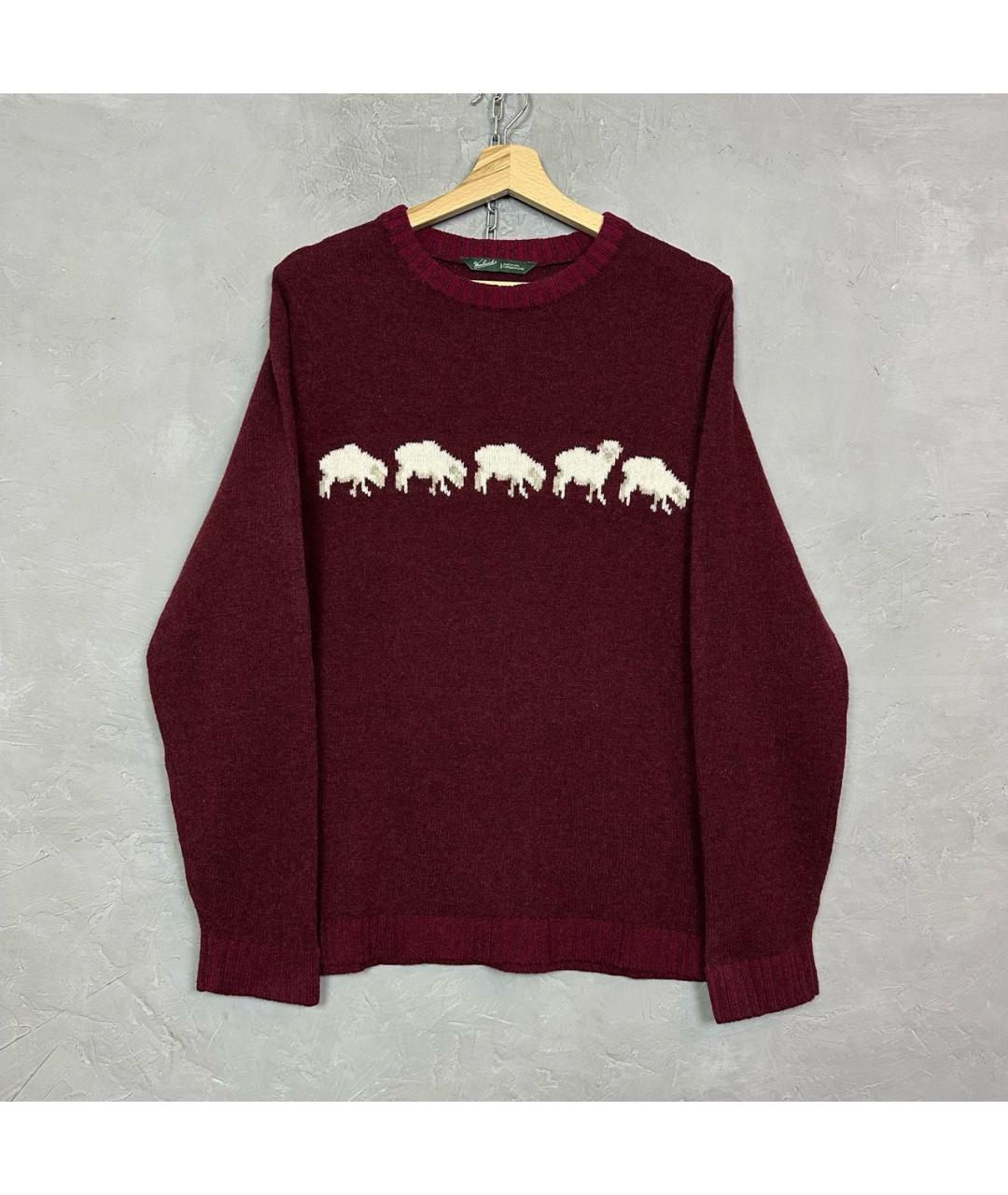 WOOLRICH Бордовый шерстяной джемпер / свитер, фото 8