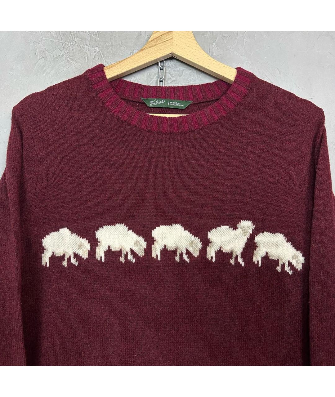 WOOLRICH Бордовый шерстяной джемпер / свитер, фото 3