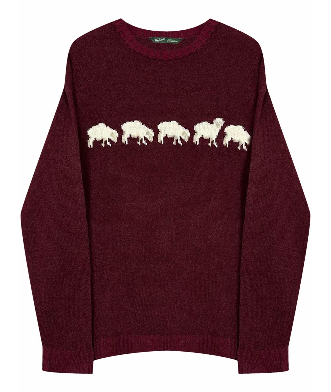 WOOLRICH Бордовый шерстяной джемпер / свитер, фото 1