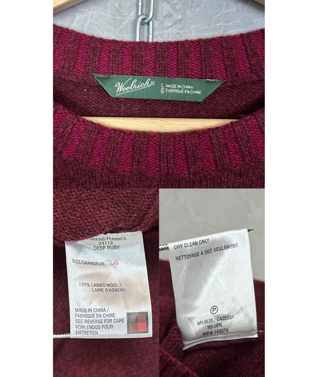 WOOLRICH Бордовый шерстяной джемпер / свитер, фото 7