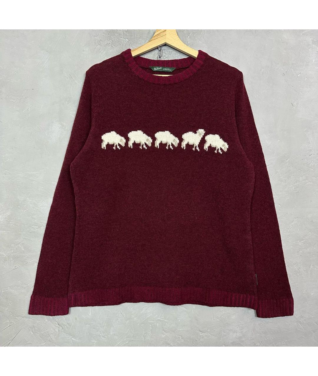 WOOLRICH Бордовый шерстяной джемпер / свитер, фото 2