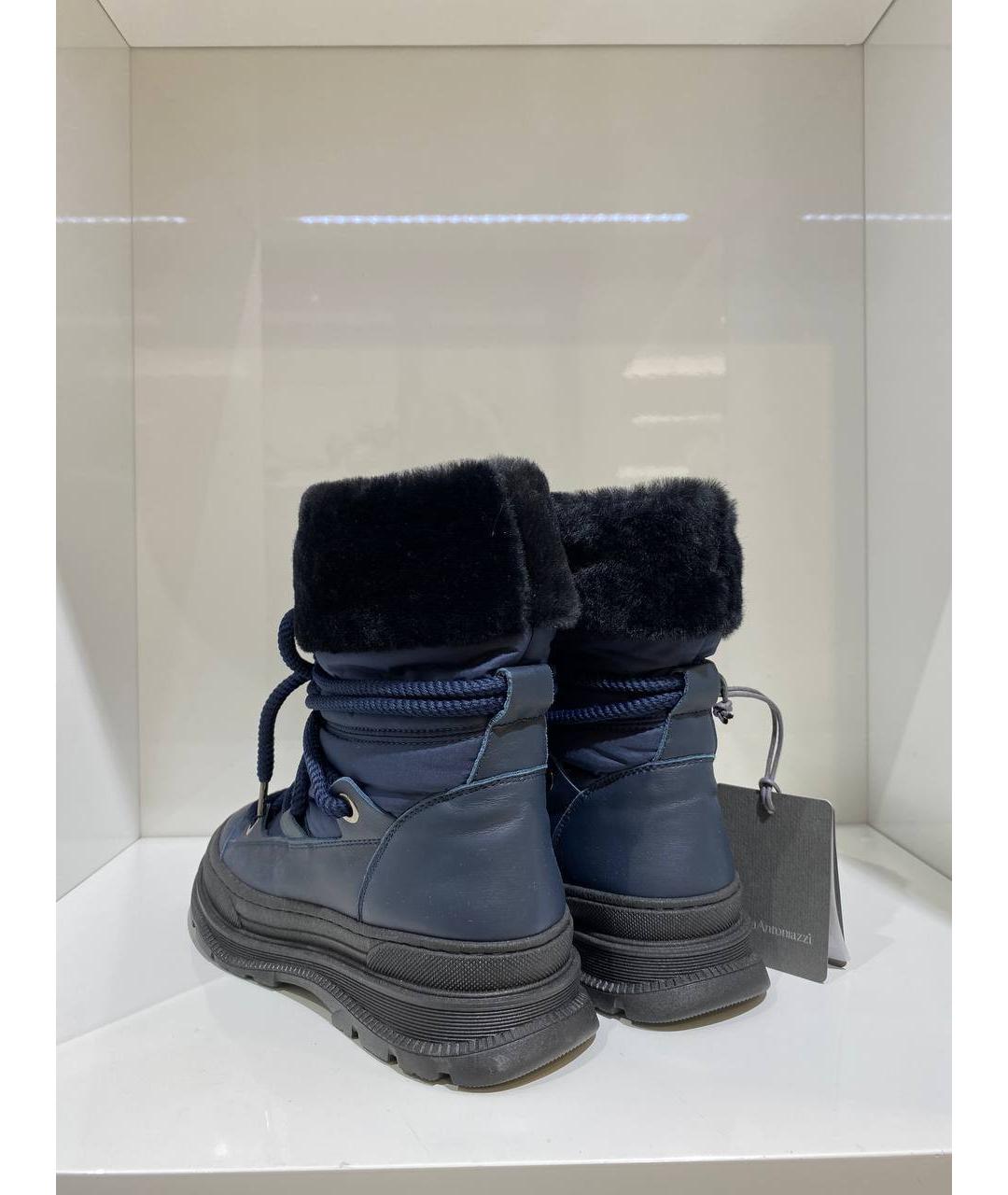 LORENA ANTONIAZZI Синие кожаные ботинки, фото 3