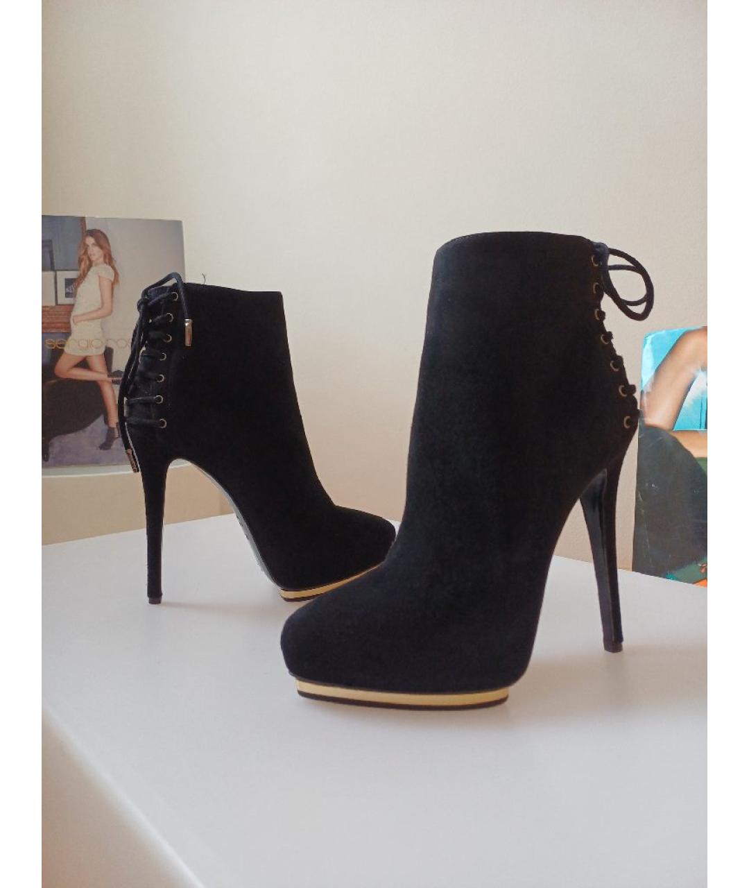 LE SILLA Черные замшевые ботильоны, фото 5