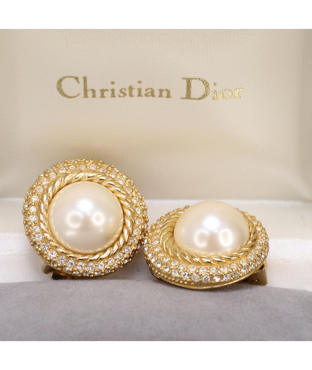 CHRISTIAN DIOR Золотые позолоченные клипсы, фото 8