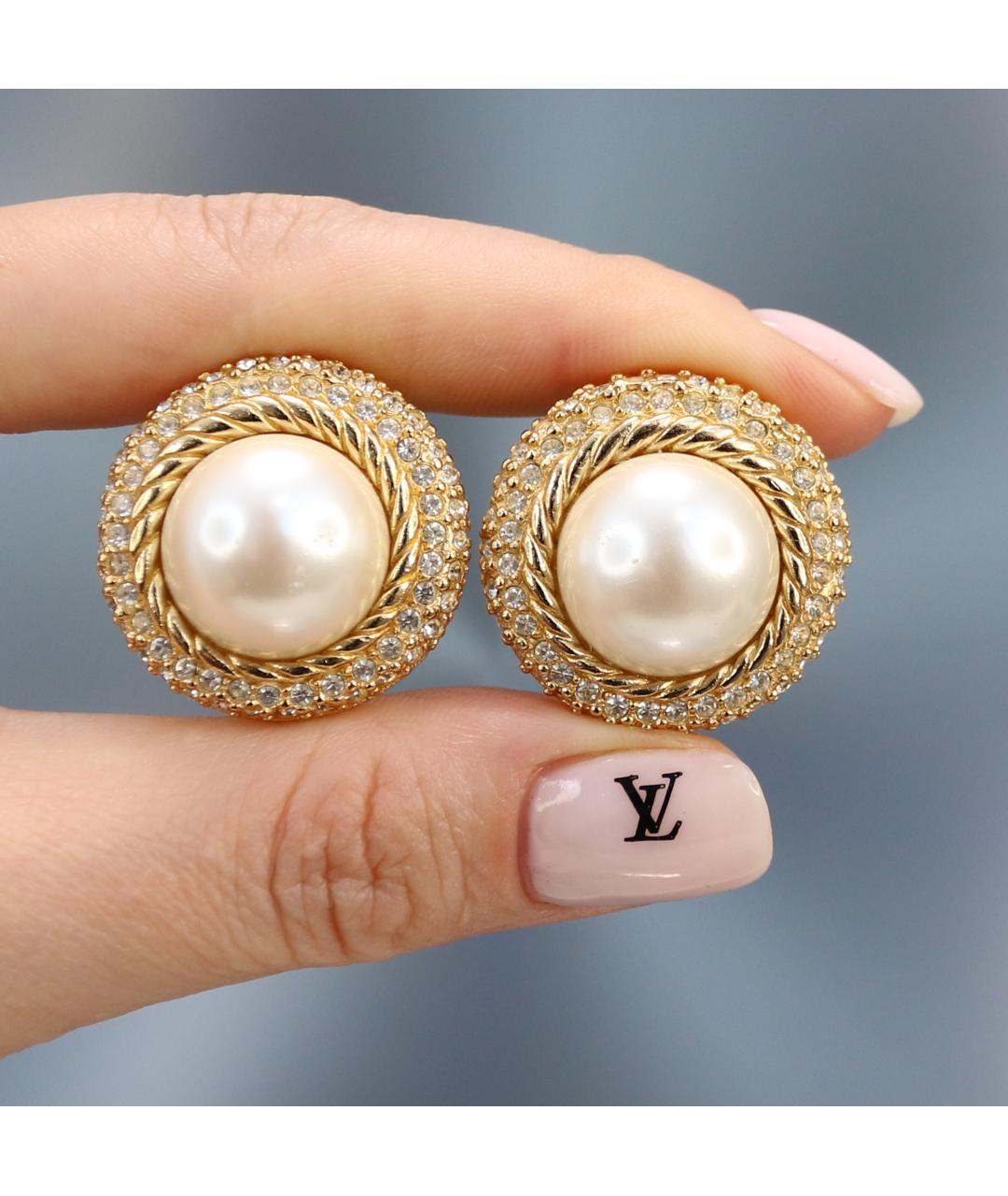 CHRISTIAN DIOR Золотые позолоченные клипсы, фото 2