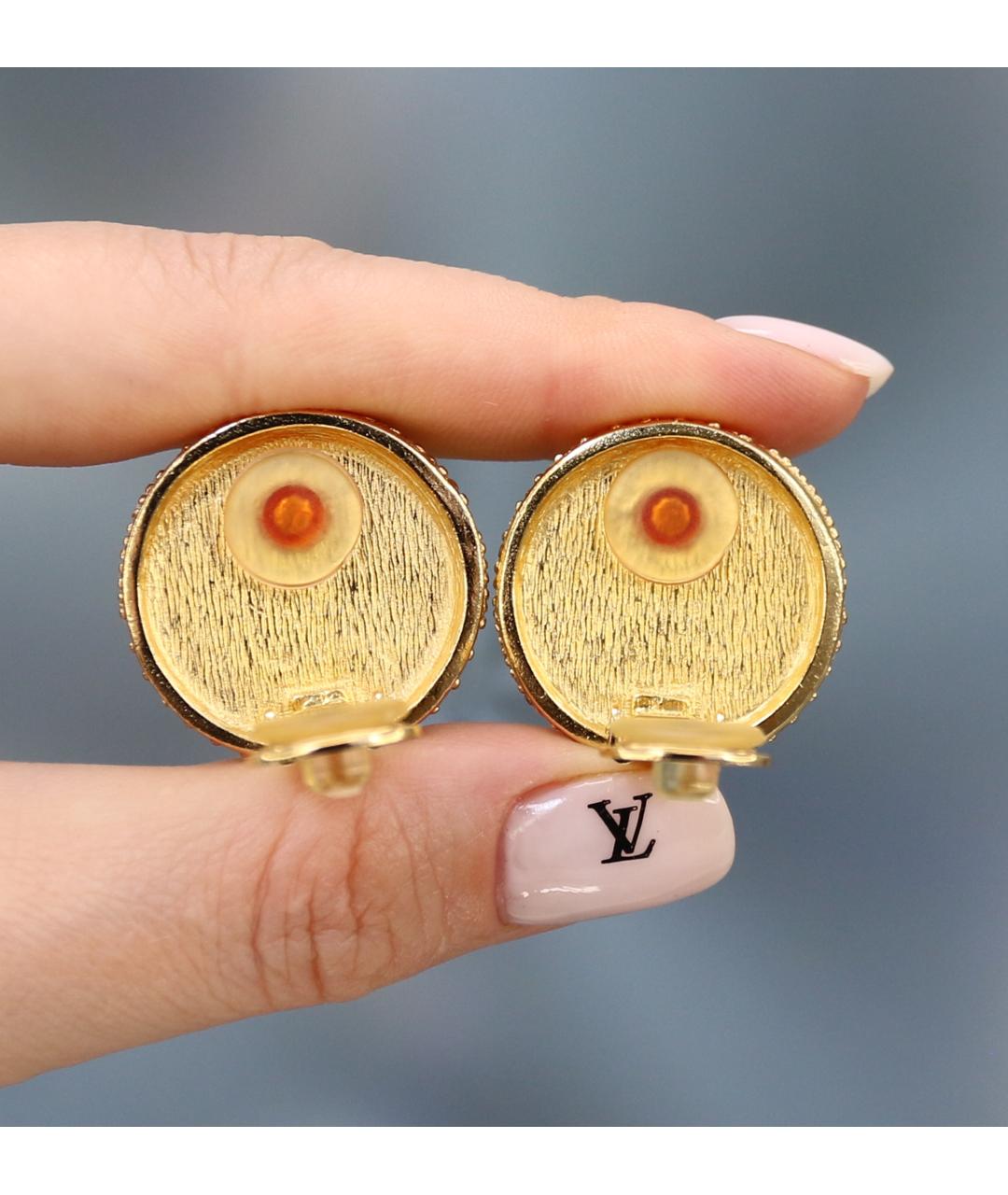 CHRISTIAN DIOR Золотые позолоченные клипсы, фото 6