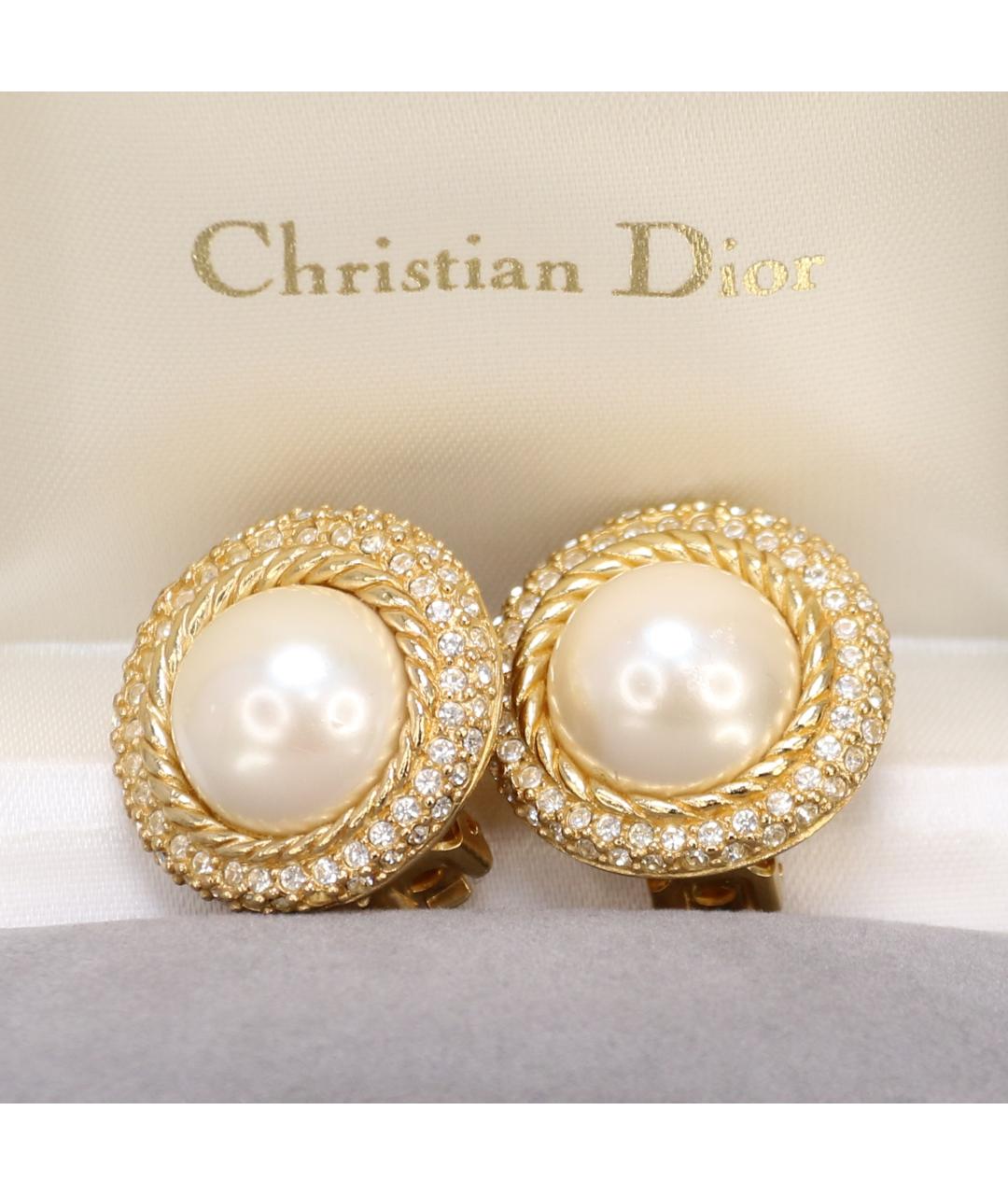 CHRISTIAN DIOR Золотые позолоченные клипсы, фото 9