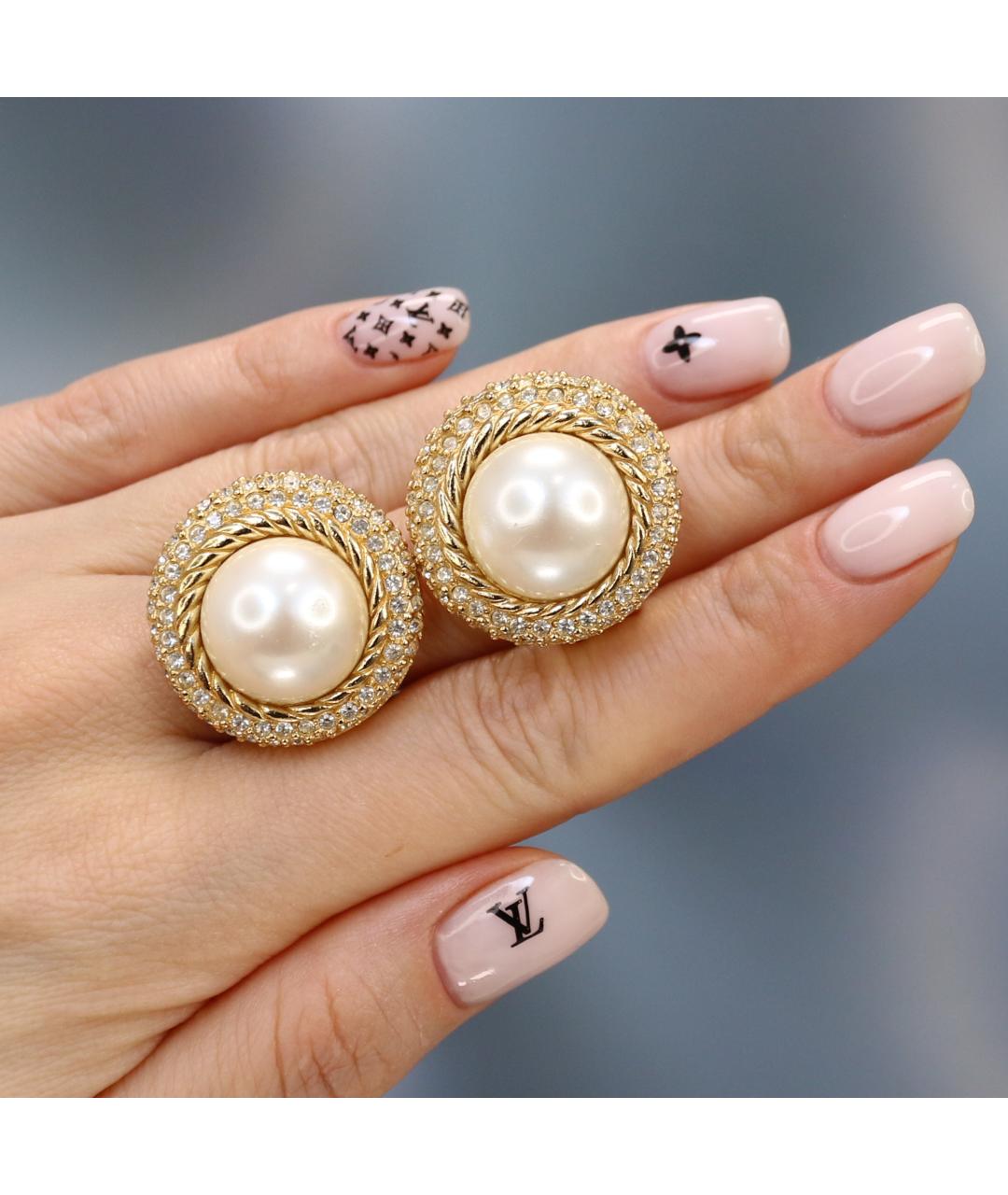 CHRISTIAN DIOR Золотые позолоченные клипсы, фото 3