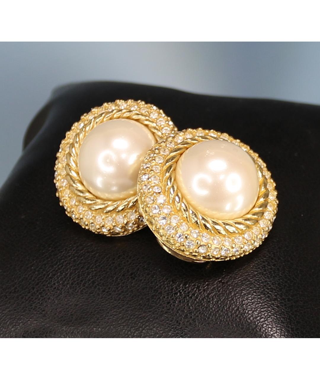 CHRISTIAN DIOR Золотые позолоченные клипсы, фото 7