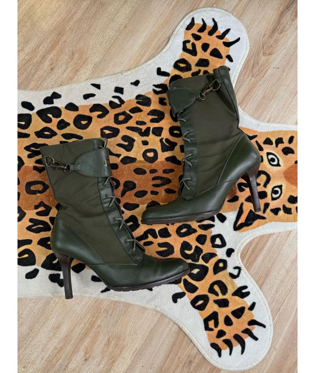 VERSUS VERSACE Хаки кожаные ботильоны, фото 2