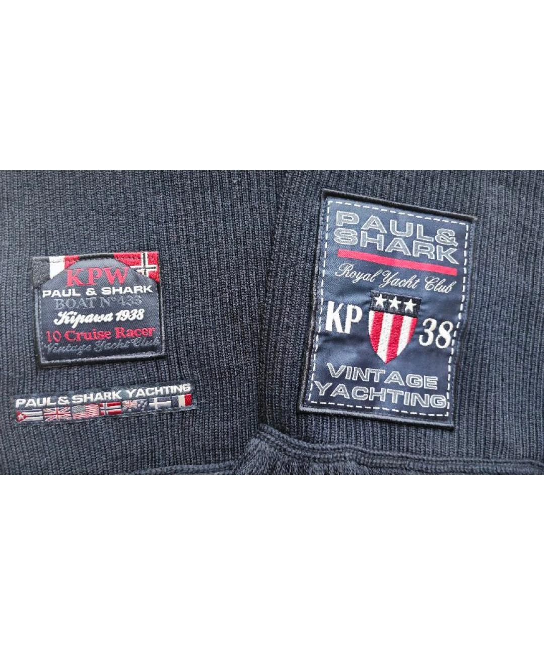 PAUL & SHARK Темно-синий шарф, фото 2