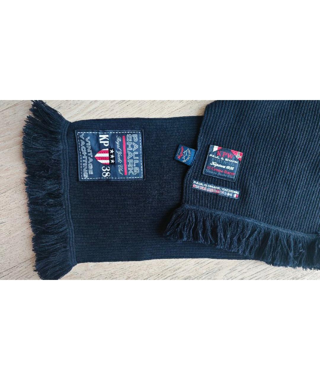 PAUL & SHARK Темно-синий шарф, фото 3